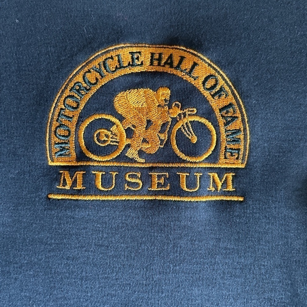 Lands End Motorcycle AMA Polo Shirt Sz M American Motorcycle Hall of Fame Logo - Picture 2 of 11